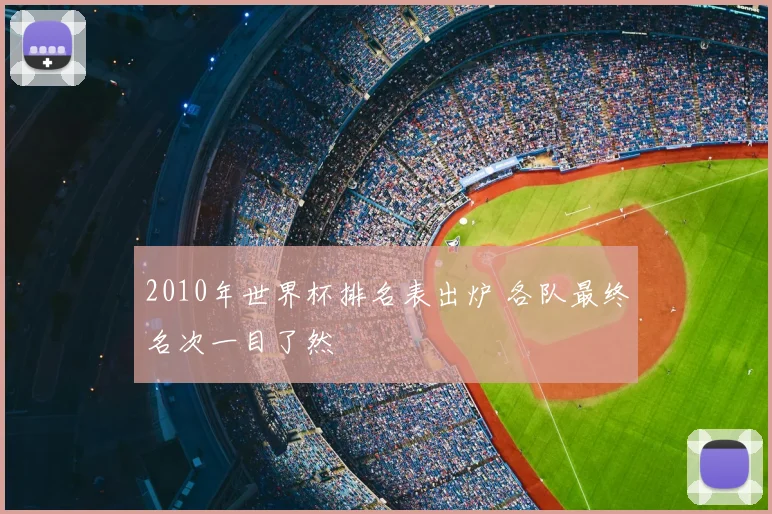 2010年世界杯排名表出炉 各队最终名次一目了然
