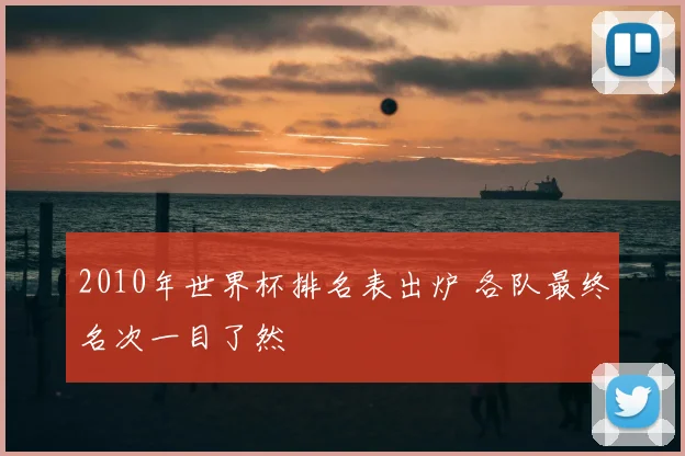 2010年世界杯排名表出炉 各队最终名次一目了然